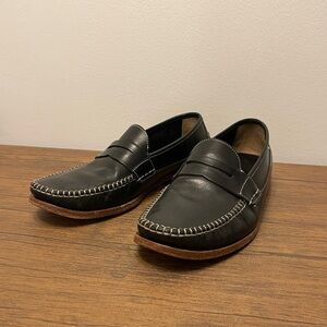 Johnston and Murphy Black Leather Slip On Loafer